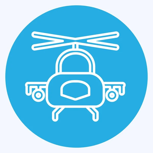 Icon Military Helicopter Suitable Education Symbol Blue Eyes Style Simple — Image vectorielle