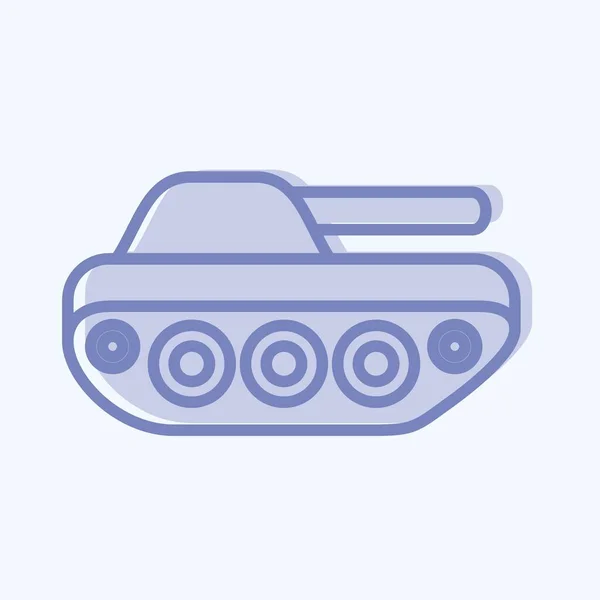 Ikon Tank Alkalmas Oktatási Szimbólum Két Hangnemben Egyszerű Tervezés Szerkeszthető — Stock Vector