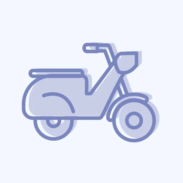 Icon Scooter Suitable Education Symbol Two Tone Style Simple Design — ストックベクタ