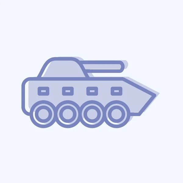 Icon Infantry Tank Suitable Education Symbol Two Tone Style Simple — Διανυσματικό Αρχείο