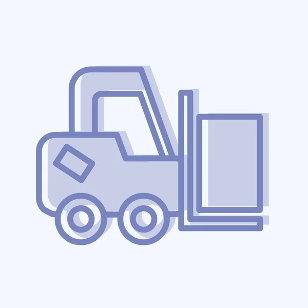 Icon Forklift Suitable Education Symbol Two Tone Style Simple Design — Διανυσματικό Αρχείο