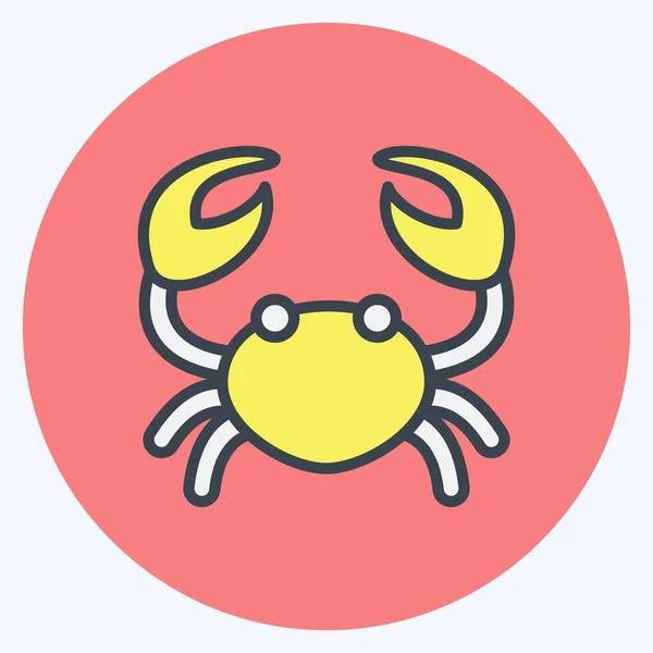 Icon Crab Suitable Meat Color Mate Style Simple Design Editable — Stock Vector