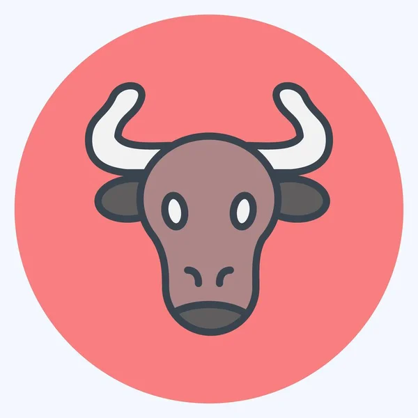 Icon Beef Vhodné Pro Maso Styl Barevného Partnera Jednoduchý Design — Stockový vektor