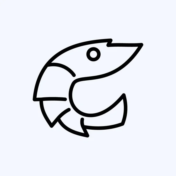 Icon Shrimp Suitable Meat Line Style Simple Design Editable Design — Vetor de Stock