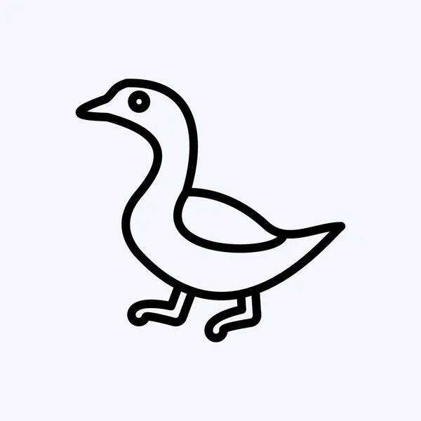 Icon Goose Suitable Meat Line Style Simple Design Editable Design — Vettoriale Stock