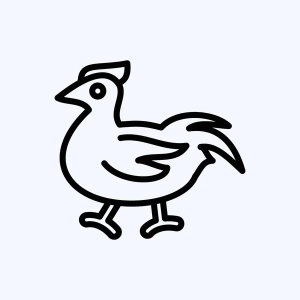 Icon Chicken Suitable Meat Line Style Simple Design Editable Design — Vetor de Stock