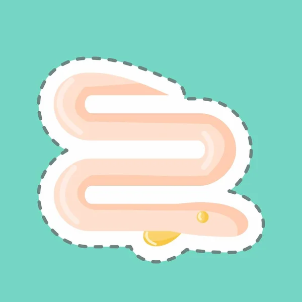 Sticker Line Cut Eel Suitable Meat Simple Design Editable Design — Image vectorielle