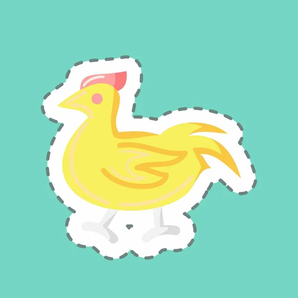 Sticker Line Cut Chicken Suitable Meat Simple Design Editable Design — 스톡 벡터