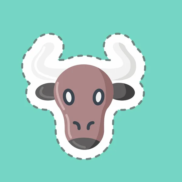 Sticker Line Cut Beef Suitable Meat Simple Design Editable Design — Stock Vector