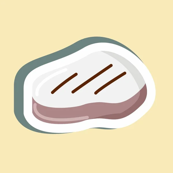 Sticker Steak Adapté Pour Viande Conception Simple Modifiable Modèle Conception — Image vectorielle
