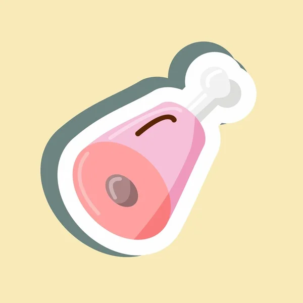 Sticker Ham Suitable Meat Simple Design Editable Design Template Vector — ストックベクタ