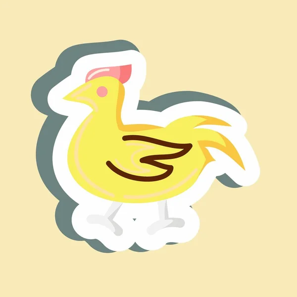 Sticker Chicken Suitable Meat Simple Design Editable Design Template Vector — Image vectorielle