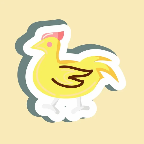 Sticker Chicken Suitable Meat Simple Design Editable Design Template Vector — Wektor stockowy