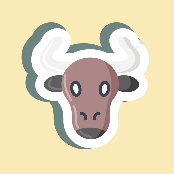 Sticker Beef Suitable Meat Simple Design Editable Design Template Vector — стоковый вектор