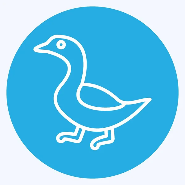 Icon Goose Suitable Meat Blue Eyes Style Simple Design Editable — Stockový vektor