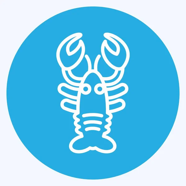 Icon Lobster Suitable Meat Blue Eyes Style Simple Design Editable — Stock Vector