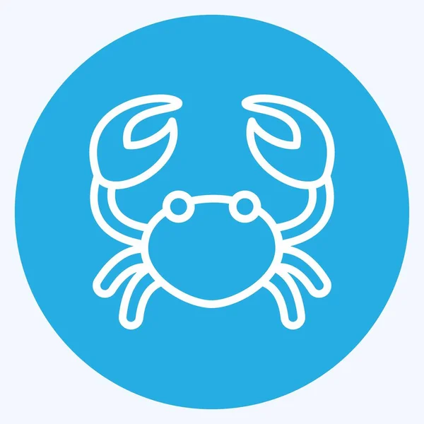 Icon Crab Suitable Meat Blue Eyes Style Simple Design Editable — Stock Vector