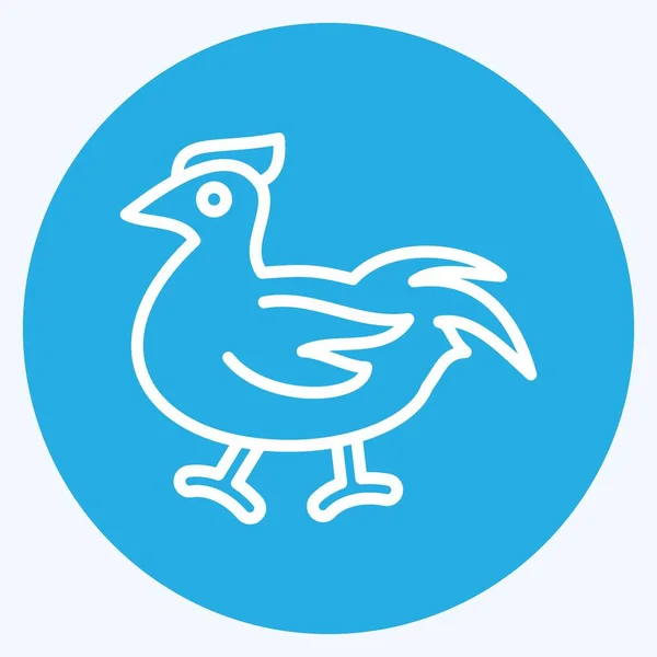 Kon Tavuk Için Uygun Mavi Gözlü Basit Dizayn Edilebilir Tasarım — Stok Vektör