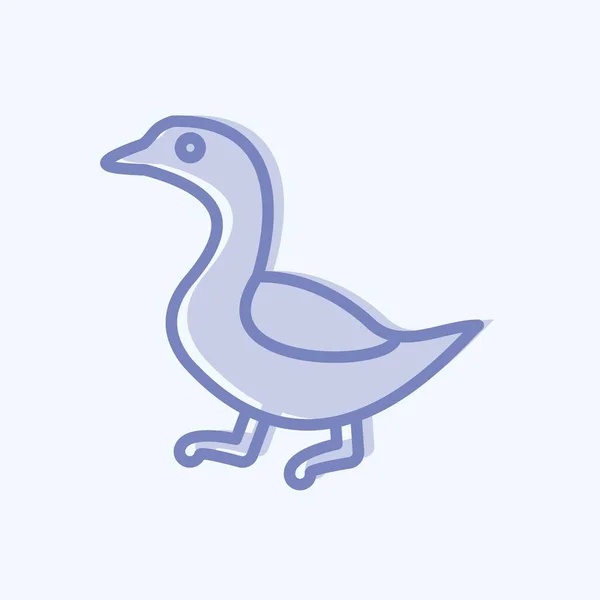 Icon Goose Vhodné Pro Maso Dvoubarevný Styl Jednoduchý Design Upravitelný — Stockový vektor