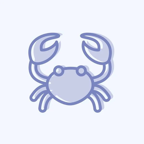 Icon Crab Suitable Meat Two Tone Style Simple Design Editable — Stock Vector