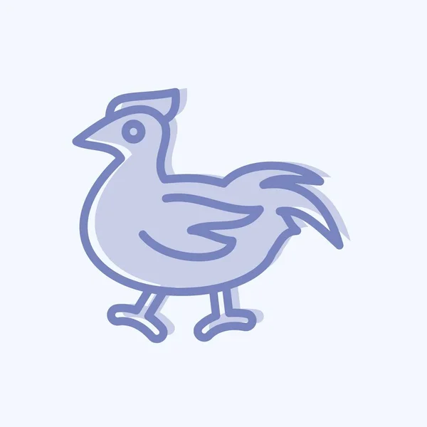Icon Chicken Vhodné Pro Maso Dvoubarevný Styl Jednoduchý Design Upravitelný — Stockový vektor