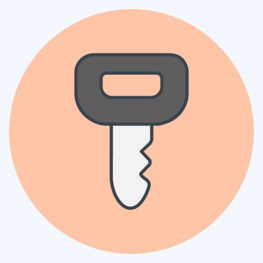 Simge Anahtarı. Eğitim sembolü için uygun. renk arkadaşı stili. Basit dizayn edilebilir. tasarım şablonu. Basit resimleme