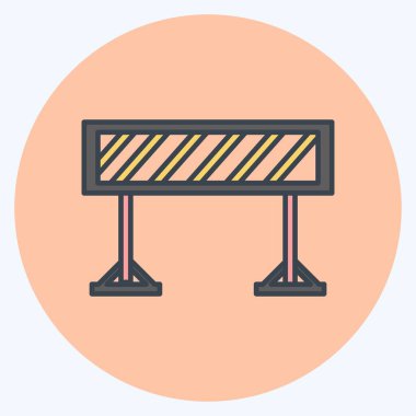 Simge bariyeri. Eğitim sembolü için uygun. renk arkadaşı stili. Basit dizayn edilebilir. tasarım şablonu. Basit resimleme