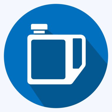 Simge Benzin Kutusu. Eğitim sembolü için uygun. Uzun gölge tarzı. Basit dizayn edilebilir. tasarım şablonu. Basit resimleme