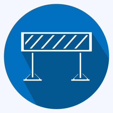 Simge bariyeri. Eğitim sembolü için uygun. Uzun gölge tarzı. Basit dizayn edilebilir. tasarım şablonu. Basit resimleme