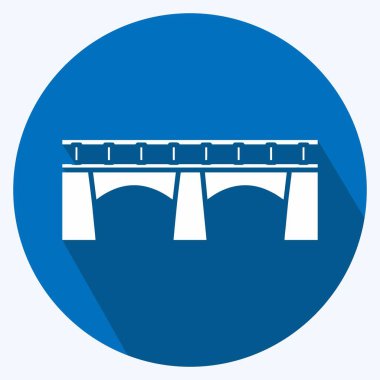 Icon Bridge. suitable for education symbol. long shadow style. simple design editable. design template vector. simple illustration