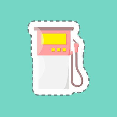 Çıkartma hattı benzin pompasını kesti. Eğitim sembolü için uygun. Basit dizayn edilebilir. tasarım şablonu. Basit resimleme