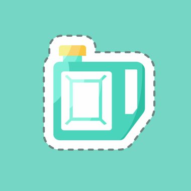 Çıkartma hattı benzin bidonunu kesti. Eğitim sembolü için uygun. Basit dizayn edilebilir. tasarım şablonu. Basit resimleme