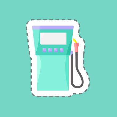 Çıkartma hattı benzin istasyonunu kesti. Eğitim sembolü için uygun. Basit dizayn edilebilir. tasarım şablonu. Basit resimleme