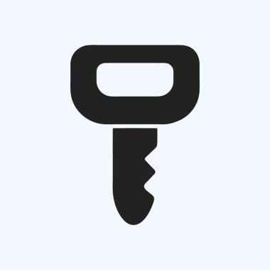 Simge Anahtarı. Eğitim sembolü için uygun. Kabartma tarzı. Basit dizayn edilebilir. tasarım şablonu. Basit resimleme