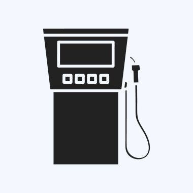 Simge Benzin İstasyonu Servisi. Eğitim sembolü için uygun. Kabartma tarzı. Basit dizayn edilebilir. tasarım şablonu. Basit resimleme