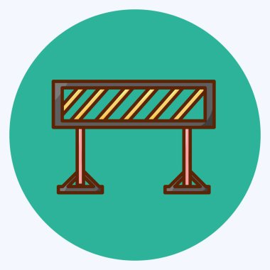 Simge bariyeri. Eğitim sembolü için uygun. Düz stil. Basit dizayn edilebilir. tasarım şablonu. Basit resimleme