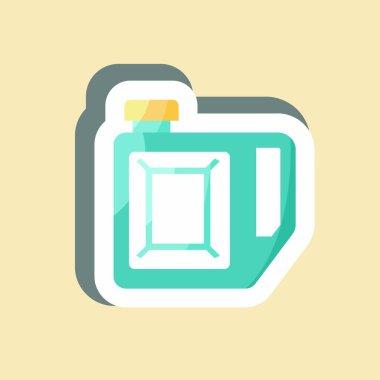 Etiket Benzin bidonu. Eğitim sembolü için uygun. Basit dizayn edilebilir. tasarım şablonu. Basit resimleme