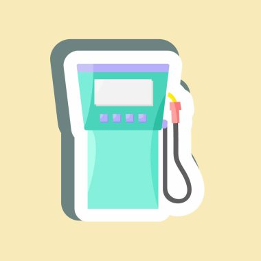 Çıkartma Benzin İstasyonu Servisi. Eğitim sembolü için uygun. Basit dizayn edilebilir. tasarım şablonu. Basit resimleme