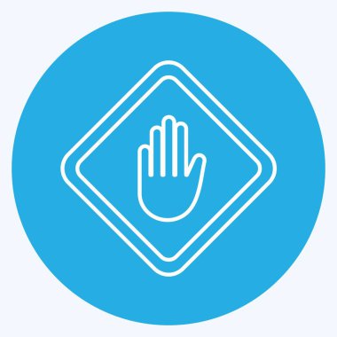 Simge El işareti. Eğitim sembolü için uygun. Mavi gözlü. Basit dizayn edilebilir. tasarım şablonu. Basit resimleme