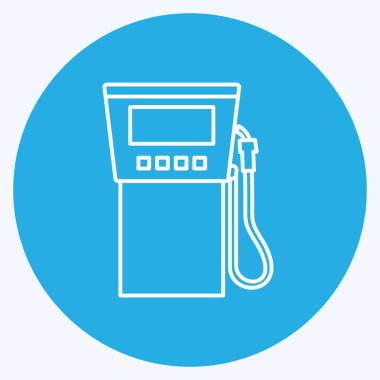 Simge Benzin İstasyonu Servisi. Eğitim sembolü için uygun. Mavi gözlü. Basit dizayn edilebilir. tasarım şablonu. Basit resimleme