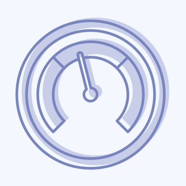 Simge hız göstergesi. Eğitim sembolü için uygun. İki ton stili. Basit dizayn edilebilir. tasarım şablonu. Basit resimleme