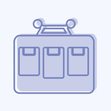 Simgesel Kablo Araba. Eğitim sembolü için uygun. İki ton stili. Basit dizayn edilebilir. tasarım şablonu. Basit resimleme