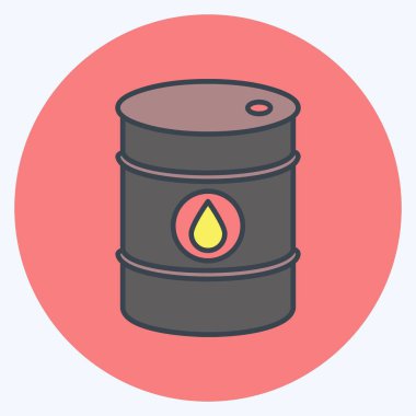 Icon Petrol Fıçısı. Eğitim sembolü için uygun. renk arkadaşı stili. Basit dizayn edilebilir. tasarım şablonu. Basit resimleme
