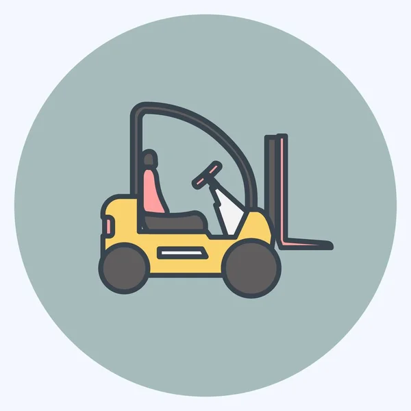 Icon Lifter Truck Suitable Education Symbol Color Mate Style Simple — 스톡 벡터
