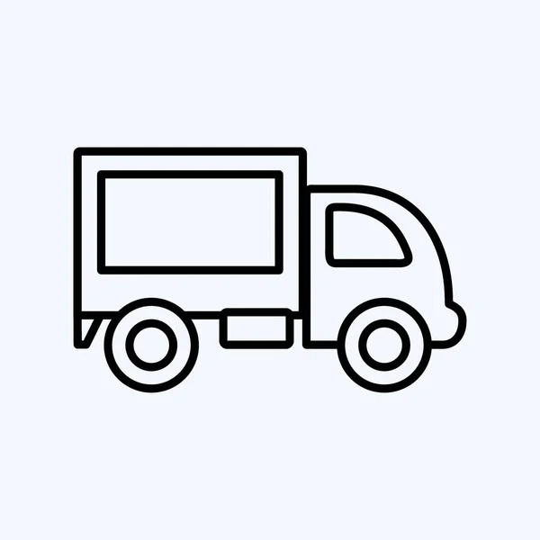 Camião Ícone Adequado Para Símbolo Educação Estilo Linha Design Simples —  Vetores de Stock