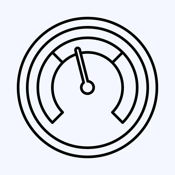 Icône Compteur Vitesse Adapté Symbole Éducation Style Ligne Conception Simple — Image vectorielle