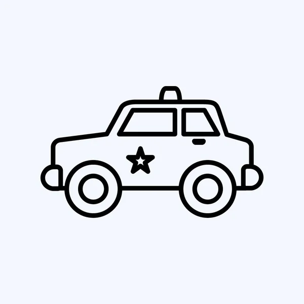 Icon Police Car Suitable Education Symbol Line Style Simple Design — Vector de stock