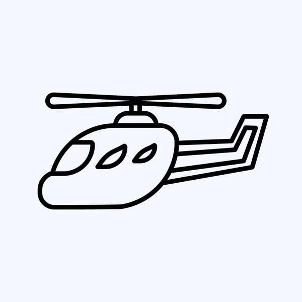 Icon Helicopter Suitable Education Symbol Line Style Simple Design Editable — Image vectorielle