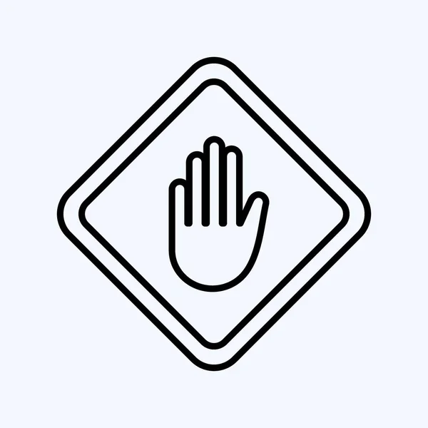 Icon Hand Sign Suitable Education Symbol Line Style Simple Design — Archivo Imágenes Vectoriales