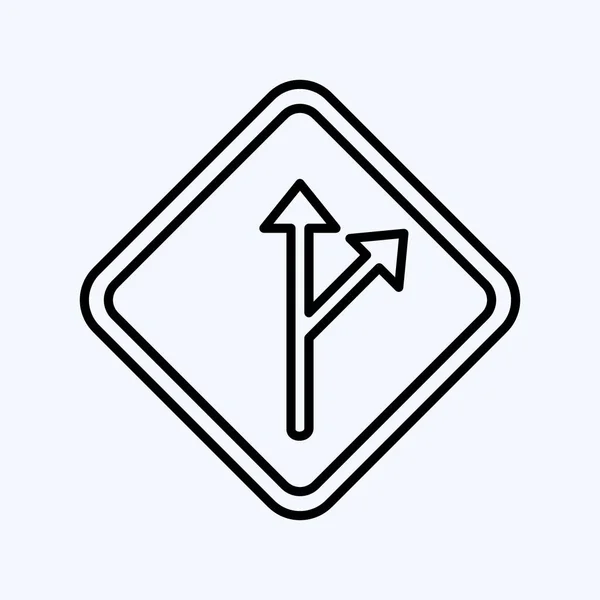 Señal Desviación Icono Adecuado Para Símbolo Educación Estilo Línea Diseño — Vector de stock